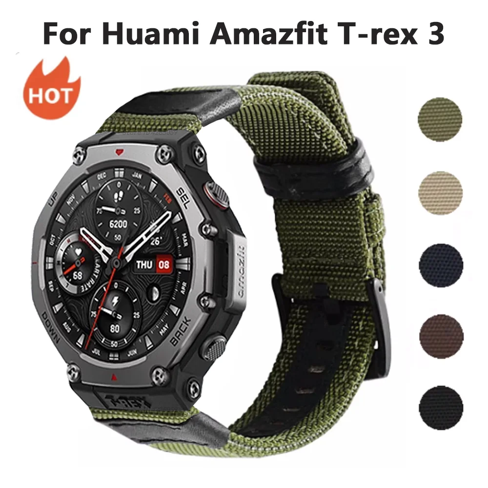 

Nylon Loop Strap for Huami Amazfit T-rex 3 Smart Watch Bracelet WristBand for Amazfit T-rex 3 GTR 2 2e 3 3pro Strap Watchband