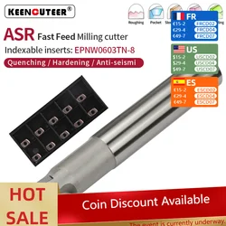 1PCS ASR Adapter ASR 16-32mm 120-250L 2/3/4T CNC Tool Cemented Carbide Blade EPNW High Feed Fast Cutting End Milling Cutter