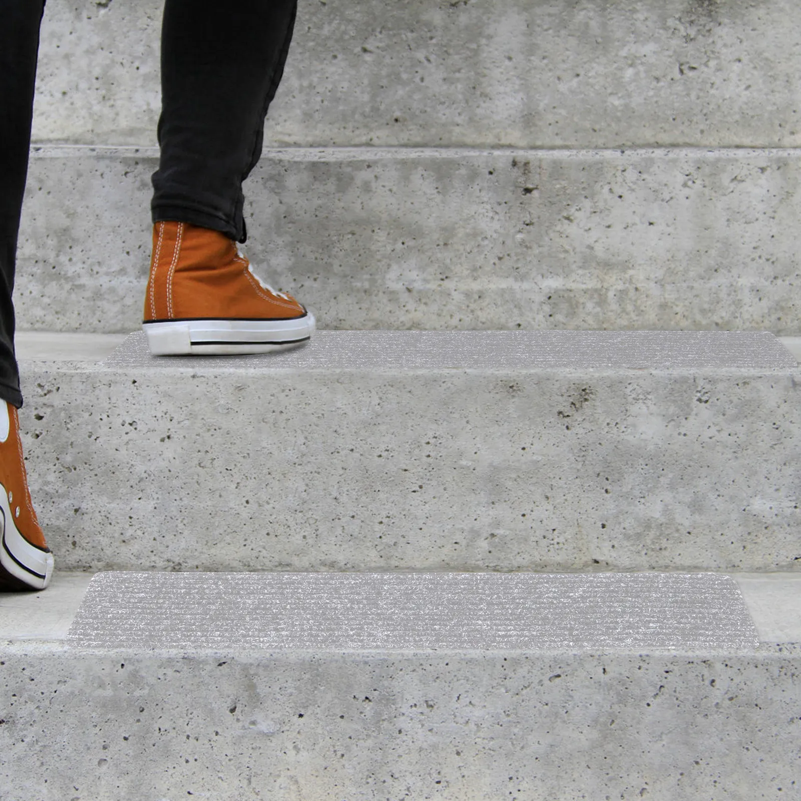2Pcs Non-Skid Stair Treads Carpet Style Self-Adhesive Anti-Slip Mats for Household Steps Comfortable Safe Walking Surface