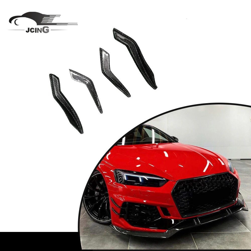 

ATV&UTVCar Styling Dry Carbon Fiber Front Bumper Fins Splitters Canard Lip for Audi RS5 Sedan 2017-2020