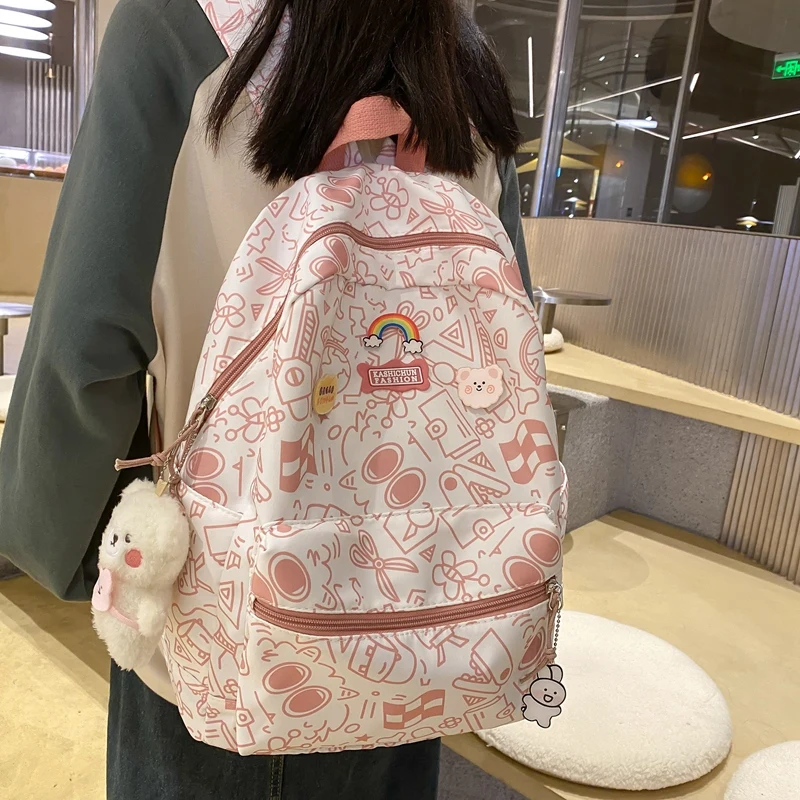 

2022 new school bag for girls, middle school students, junior high school girls, backpack tide light primary school girls