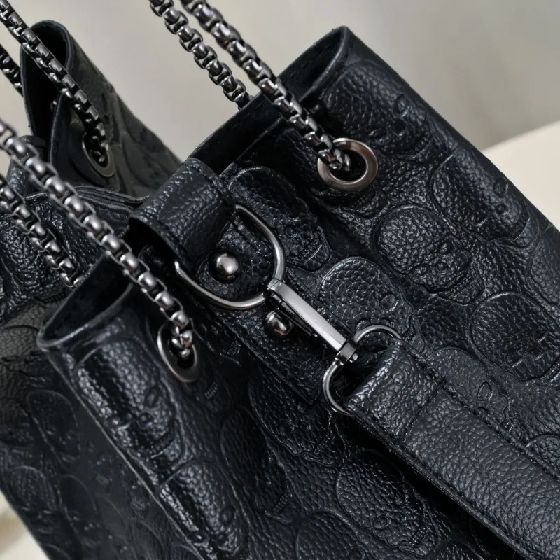 Retro large-capacity skull Handbags embossed two-piece Tote bag bucket shoulder bags for women сумка через плечо 토트백