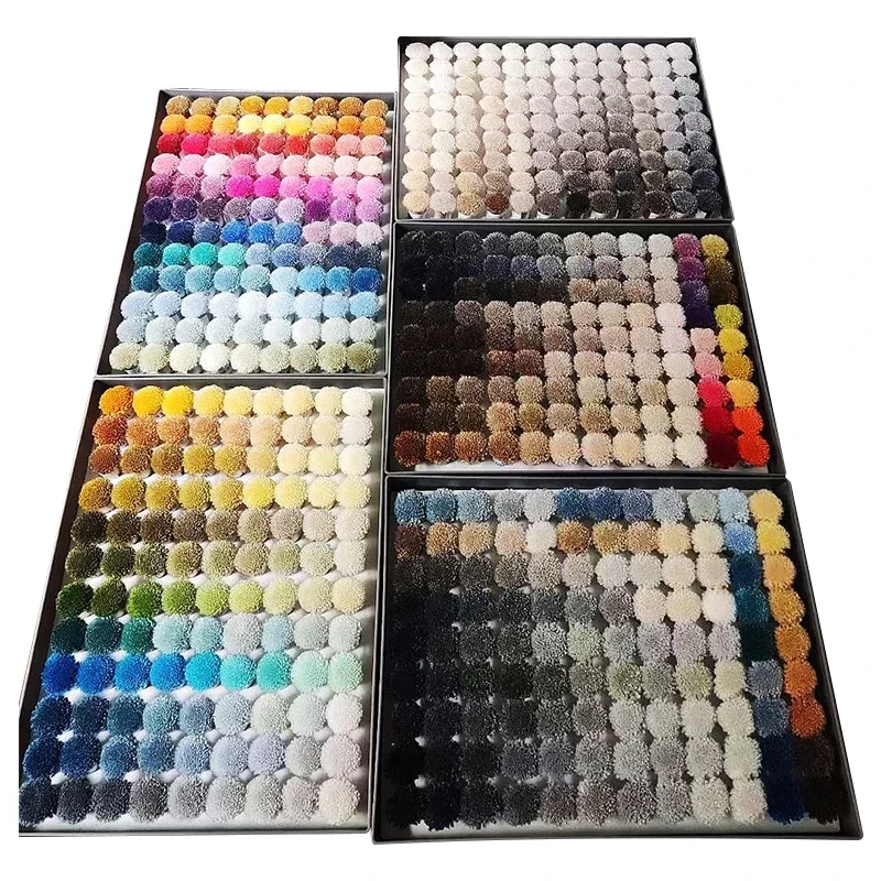 Premium quality wool colour reference system pom box yarn pom box color palette for hand tufted carpets