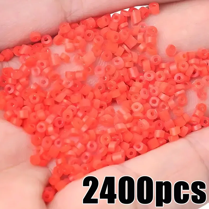 800/2400PCS Elastic Latex Raw Material Red Fish Tackle Rubber Band Artificial Bloodworm Bait Granulator Insect Clip Fishing Tool