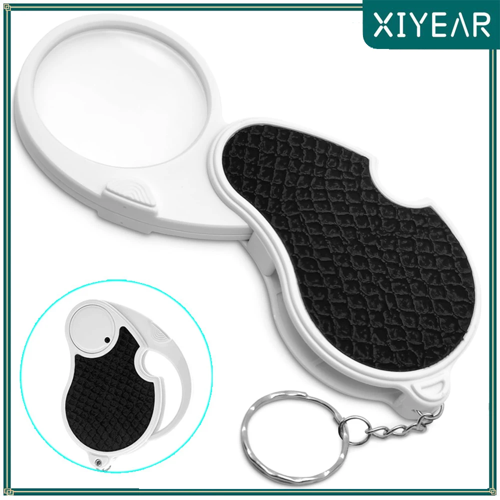 Lighted Magnifying Glass 5X Handheld Pocket Magnifier Small Illuminated Folding Hand Held Lighted Magnifier