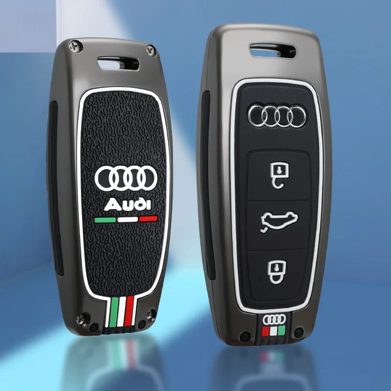 

2025 Горячий цинковый сплав + силиконовый чехол для дистанционного ключа автомобиля, чехол для Audi A3 A6 A7 A8 E-tron Q7 Q8 C8 D5 2021 2022, брелок для ключей Acce