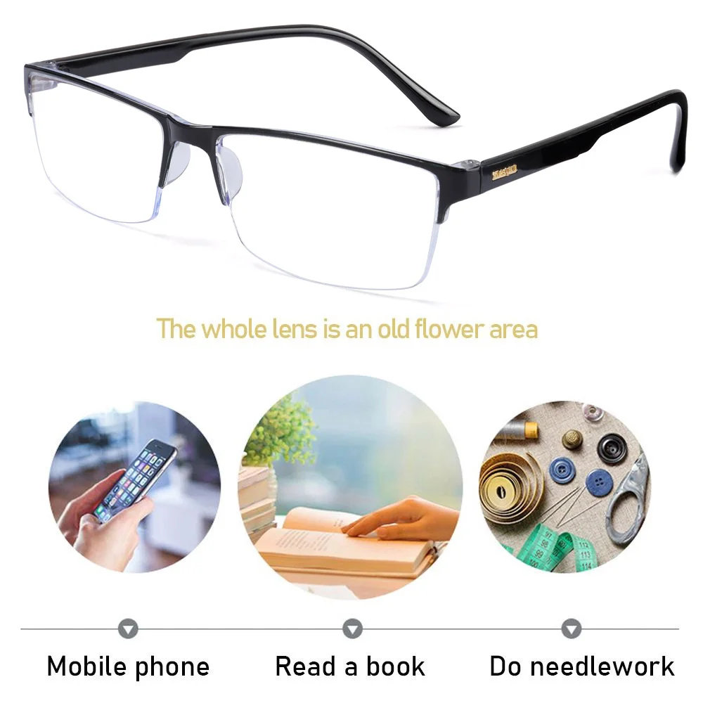 1Pc Reading Glasses Men Women High Quality Half-frame Diopter Glasses Business Male Presbyopic Eyeglasses 0 +1.0 1.5 2.0 2.5 4