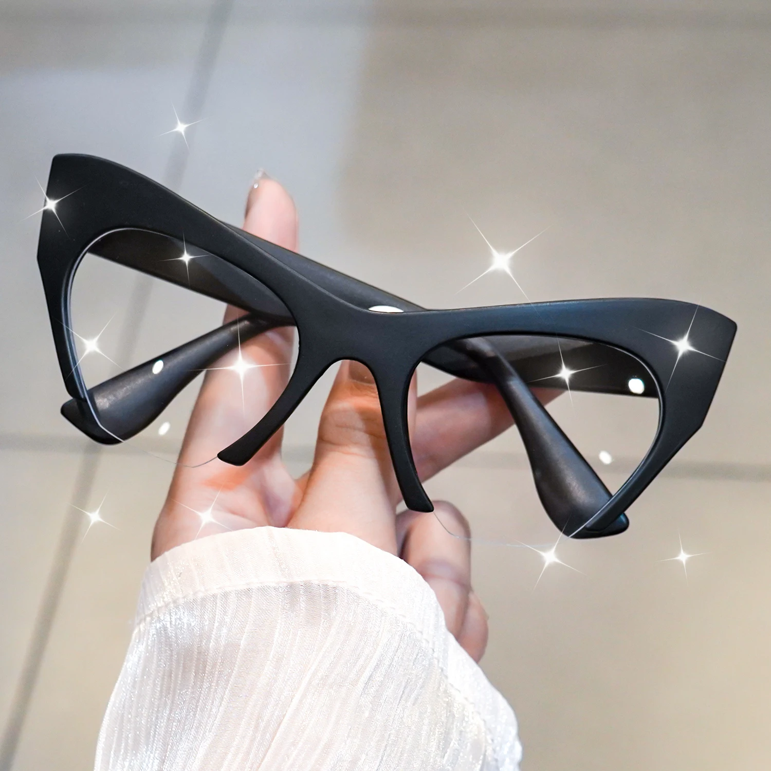 2 Stück stilvolle Cat-Eye-Lesebrille mit großem Rahmen, einfache Retro-Lesebrille, geeignet für Männer und Frauen – Detail 6