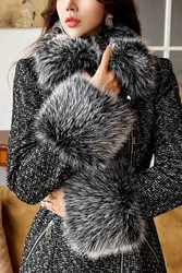 DABUWAWA Detachable Fur Collar Jacket New In Outerwears Double-Breasted Woolen Sashes Coat Moto Biker Y2K DA1DCO013