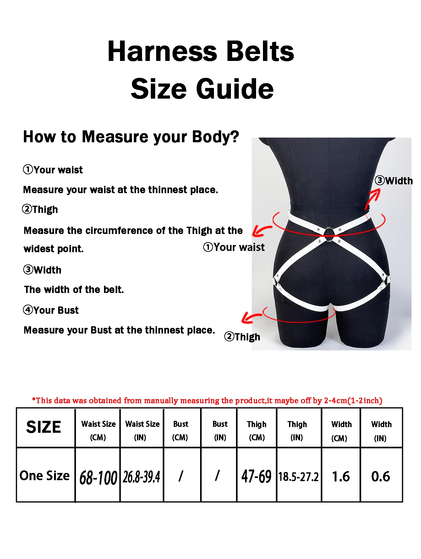 Goth Punk PU-Leder Bein-Harness, Strumpfband und Po-Harness, Modischer Harness-Gürtel, Accessoires für Party und Dating – Detail 1
