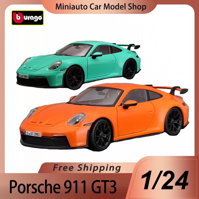 

In Stock Bburago 1:24 2022 Porsche 911 Gt3 Alloy Miniature Diecast Model Porsche Sports Alloy Luxury Vehicle Toy Car Kids Gift