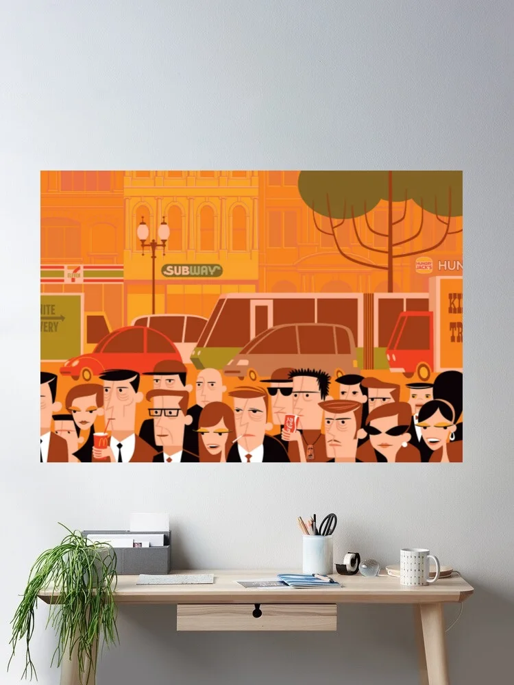 Josh Agle Collins St Photo Canvas POSTER ,Home Decor Wall art painting