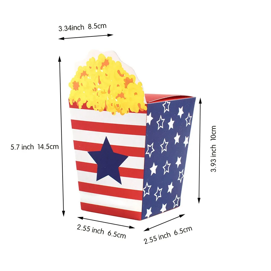 5/10Pcs Popcor Shape Paper Bag Independence Day Packaging Box Wedding Gifts for Guests Candy Boxes for Wedding Baby Shower Party