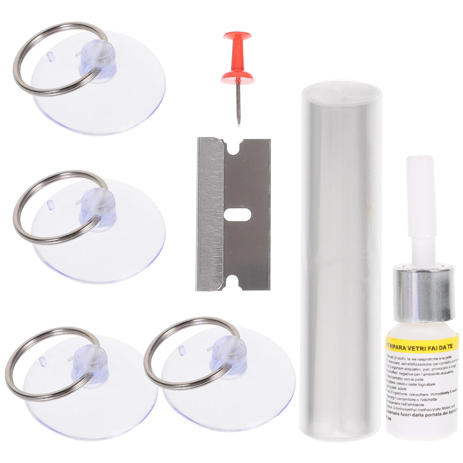 

Glass Repair Kit Windshield Tools Crack for Long Cracks Car Chips Rubber Abs Window