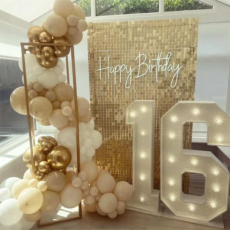 16PCS 30x30cm Square Shimmer Sequin Panel Wall Glitter Birthday Party Background Decorations Backdrop Curtain for Wedding Event