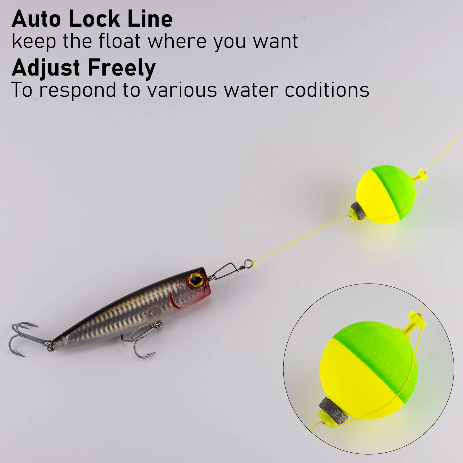 5 stücke Angeln Schaum Float Gewichtete Runde Form Boje Bobber EVA Schaum Strike Indikatoren für Bottom Rig Bass Catifsh Crappie forelle – Detail 4