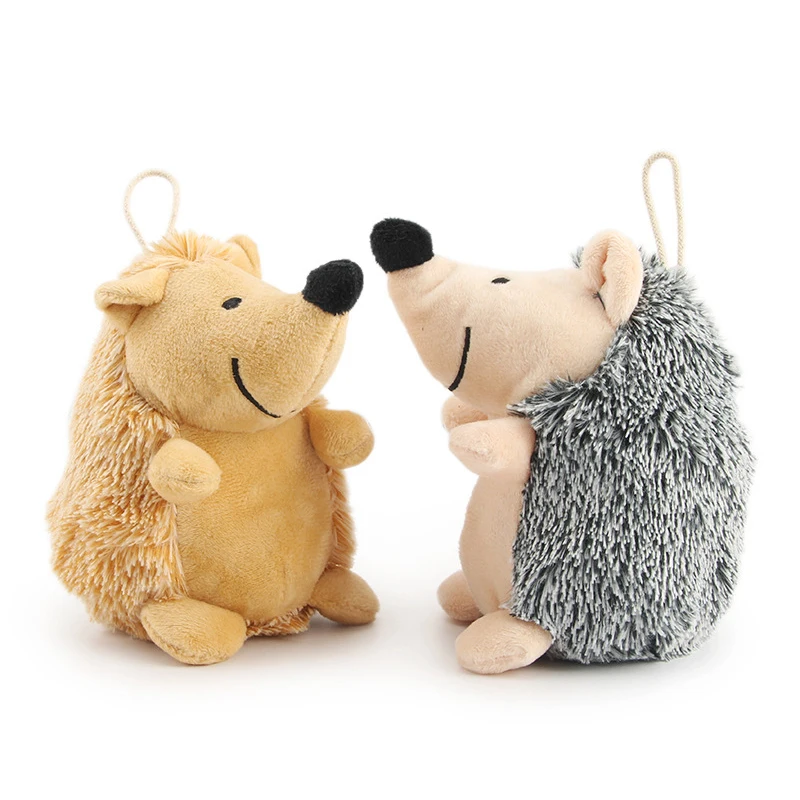 Cute Hedgehogs Shape Soft Pet Toy Stuffed Animal Plush Squeaky Sounding Toys Gift For Kids