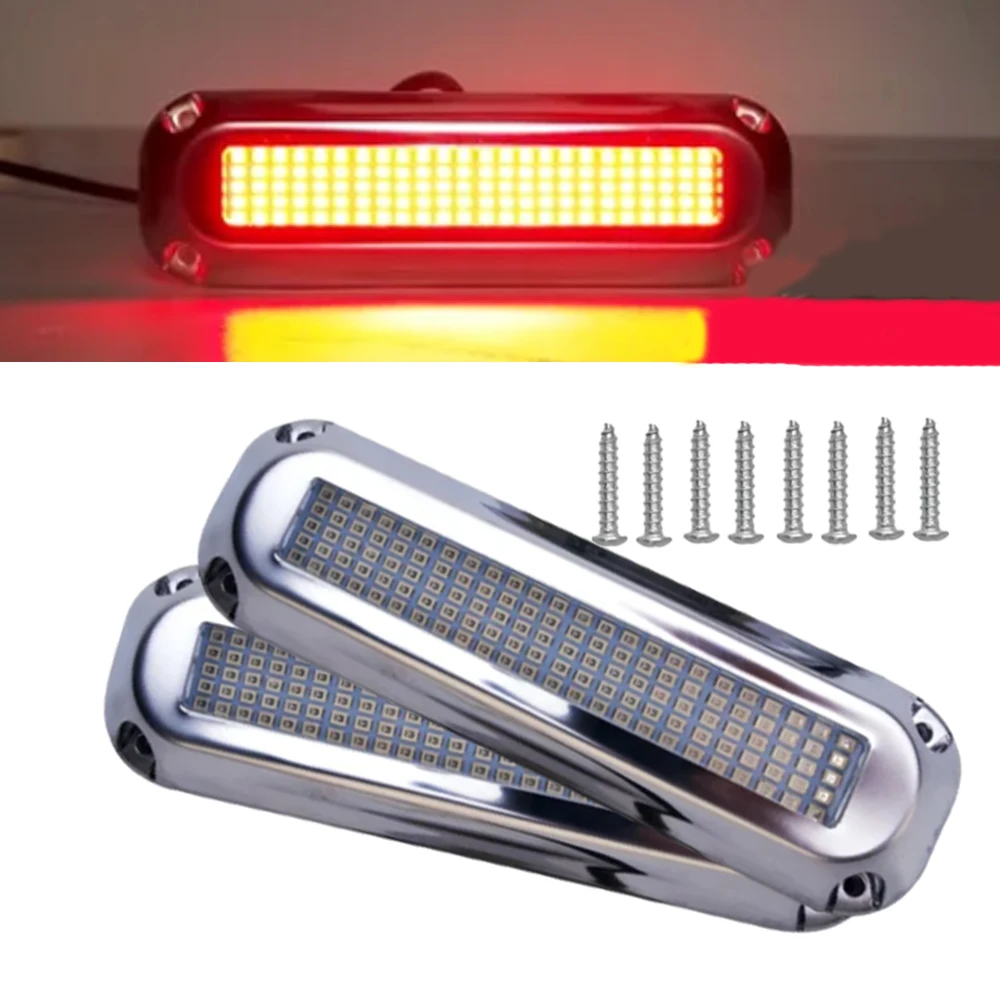 2Pcs 120LED Boat Transom Light Underwater Pontoon Marine Ship Boat Light Stainless Steel Waterproof Marine Light IP68 Waterproof