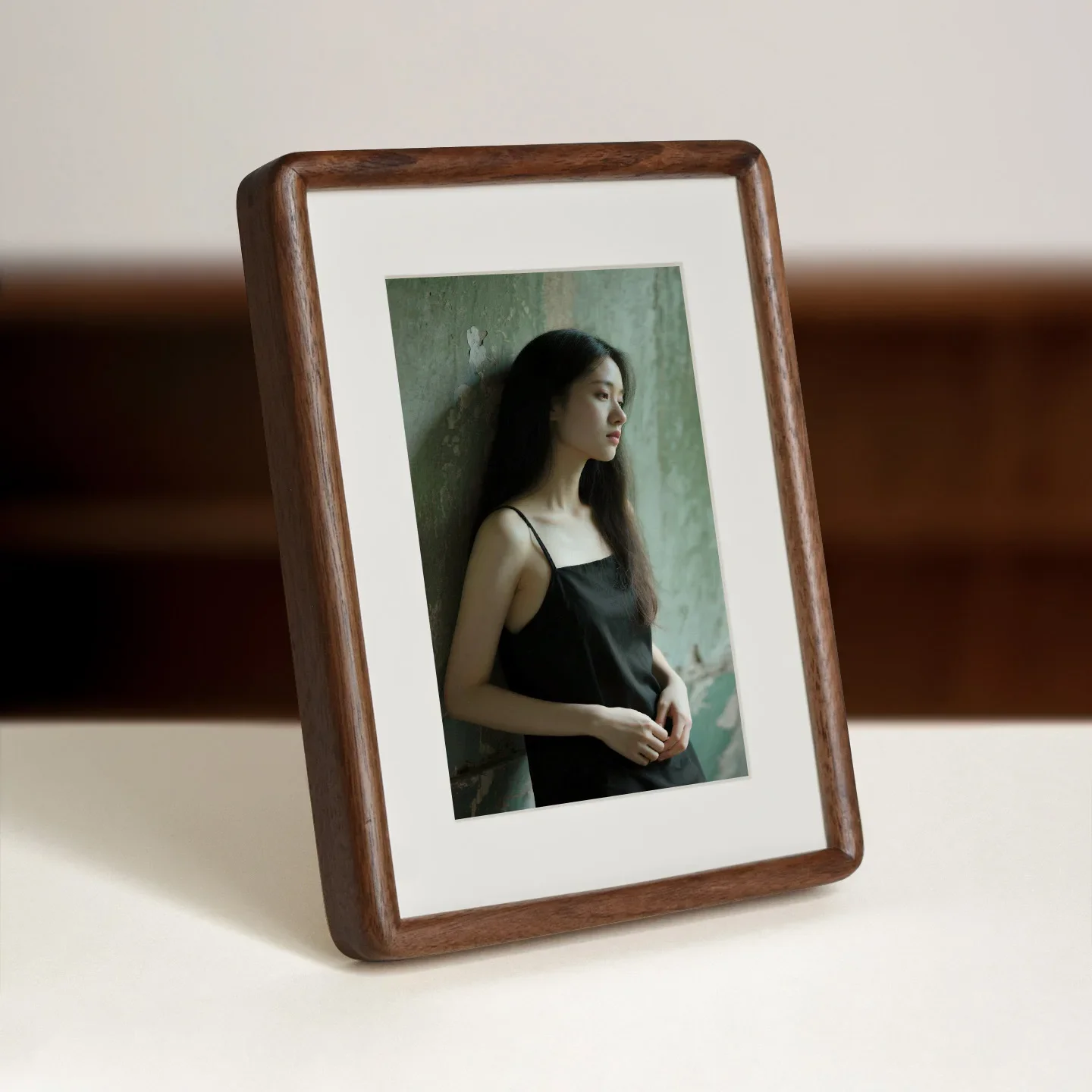 Black Walnut Solid Wood Picture Frame High-Quality Round Corner Display Frame for 6-Inch Photos Cherry Wood Art Frame Home Decor