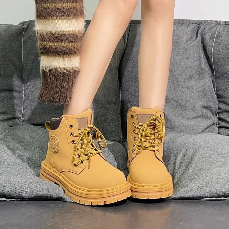 Women Boots Winter High-top Fashion Casual Goth Shoes 2024 New Trend Ankle Boots Women Korean Version Tooling Shoes for Women