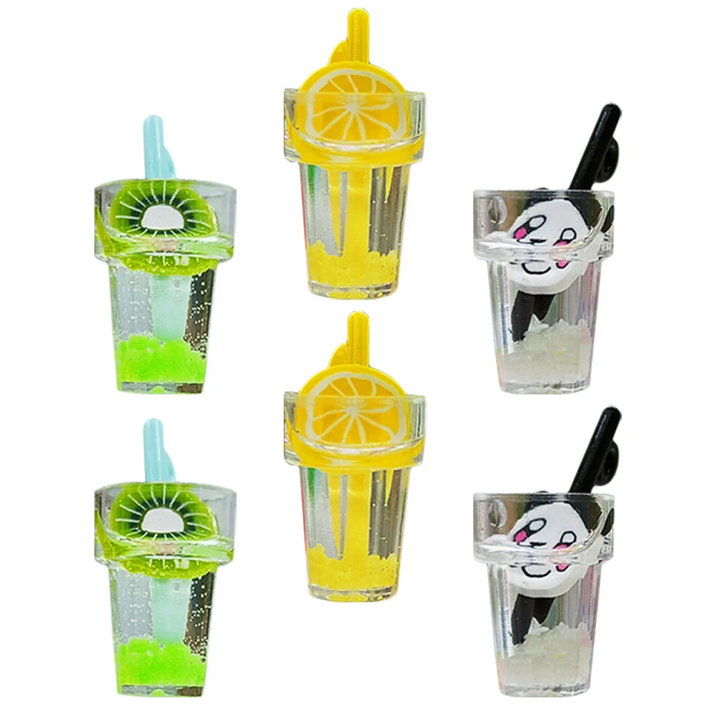 6 Pcs Micro Landscape Ornament Miniature Drinks Beverage Model Decor Fake Beverages