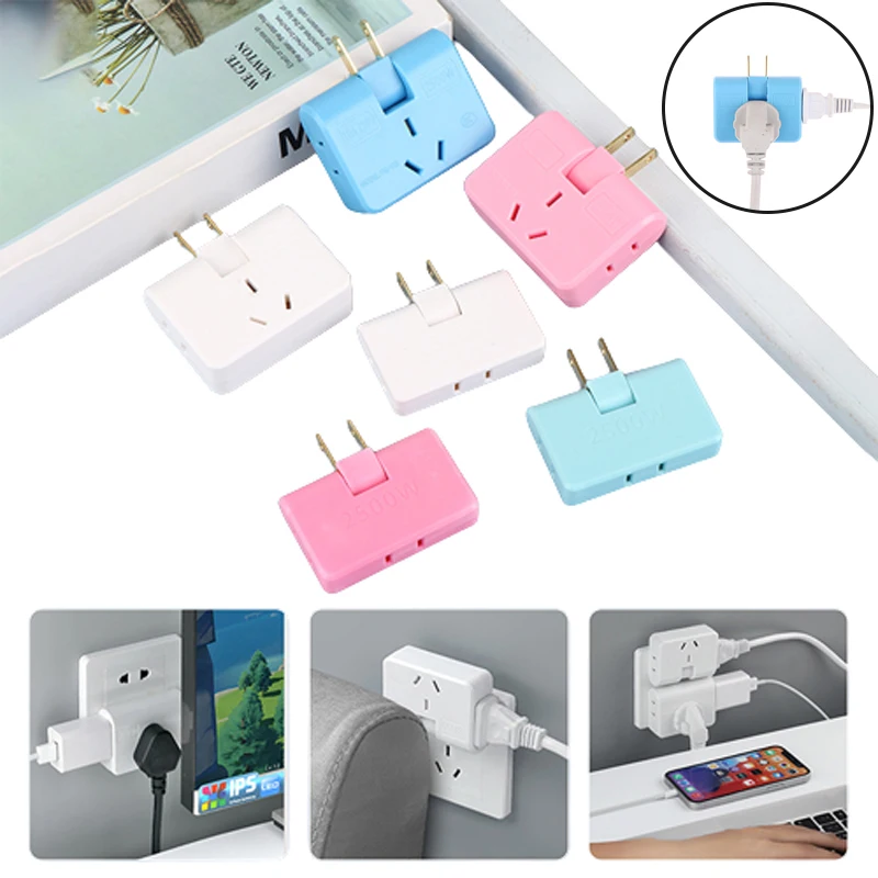 3 In1 2500W  Extension US/EU Plug Electrical Adapter 180 Degree Rotation Adjustable 2 USB Mobile Phone Charging Converter Socket