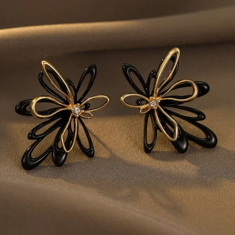 Trendy Jewelry Hot Selling Sweet Coating Flower Earrings For Girl Women Party Gifts Delicate Design Fine Accessories