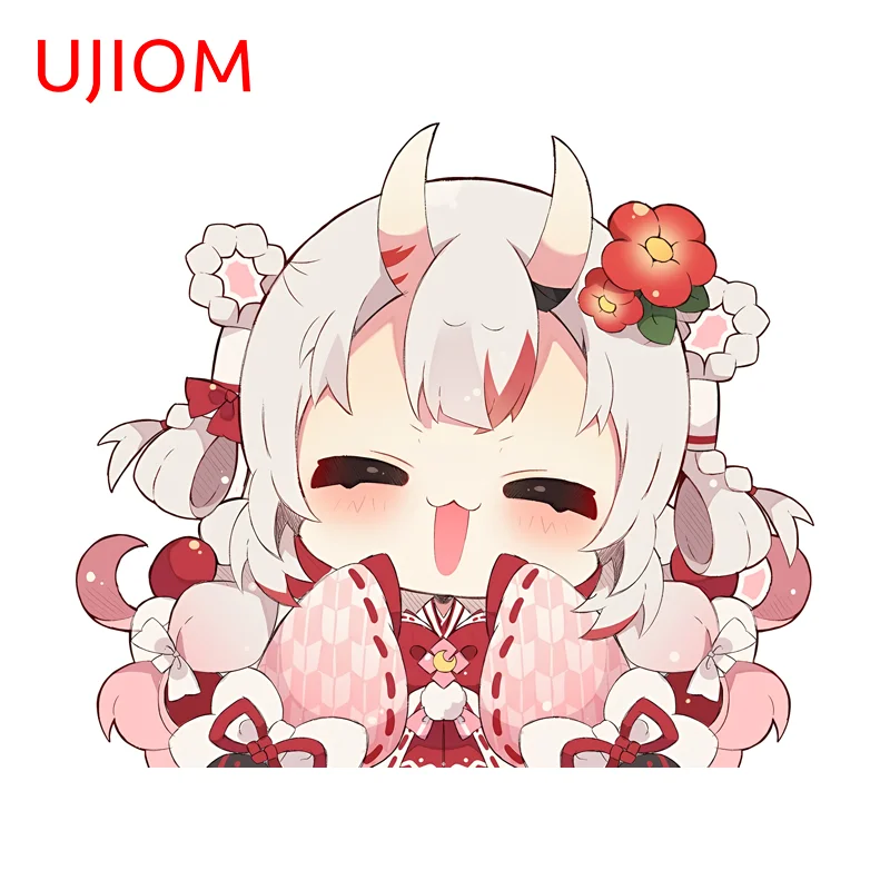 UJIOM Nakiri Ayame Cartoon Virtual Streamer Wall Sticker Artistic Eye Catching Edgy Decal Suitable For Computer Case Decor