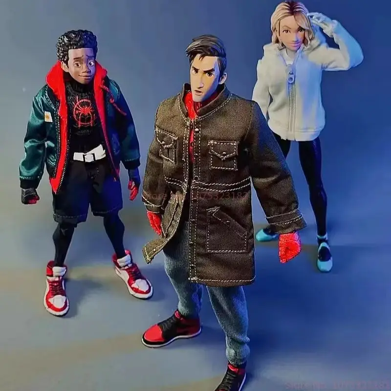 1/12 Men Soldier Spider Boys Vest Jacket Pants Parallel Universe Miles Peter Parker Clothes Set For 6inch Action Figure Decortoy