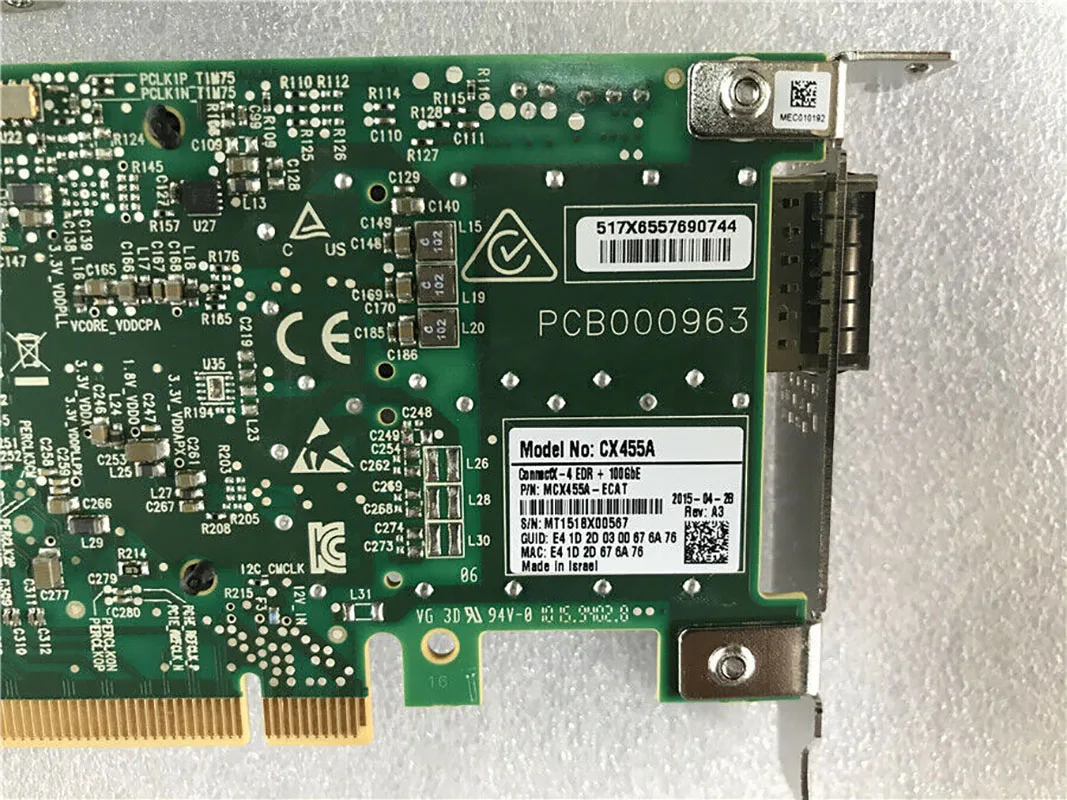 Imagem -03 - Conector do Mcx455a-ecat de Mellanox 100gbs Edr Qsfp28 Porto Cx455a