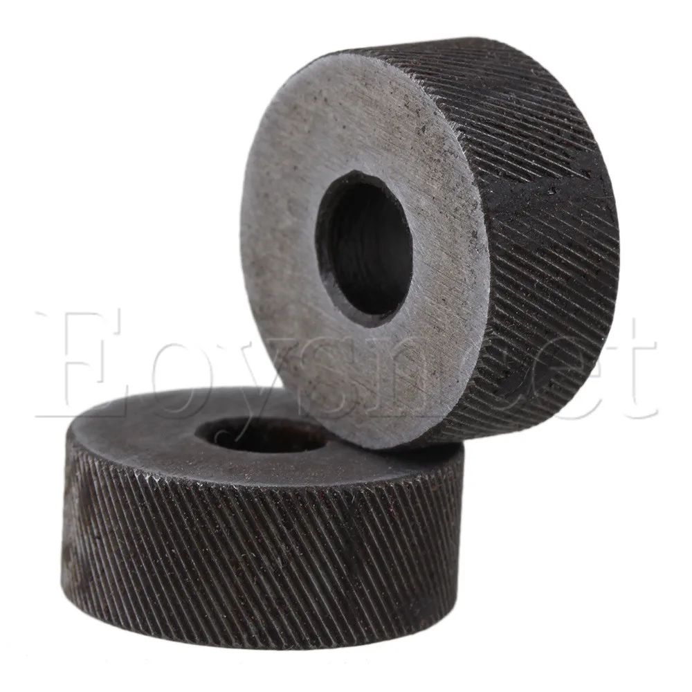 2PCS 19 x 8mm Knurl Wheel Tool Diagonal Coarse Twill Pattern 0.5mm Pitch Roller