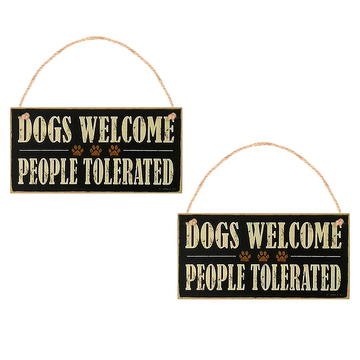 2 Pcs Welcome Hanging Sign Country Style Board Wooden Signboard Bamboo Door Plaque