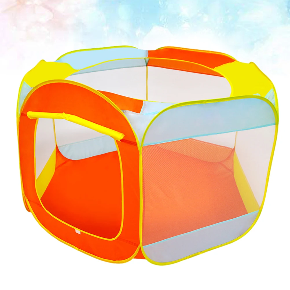 

Kids Folding Children'S Playhouse Water-Resistant Mat Bright Color Lightweight Fun Outdoor Indoor Use Shape Vibrant Orange