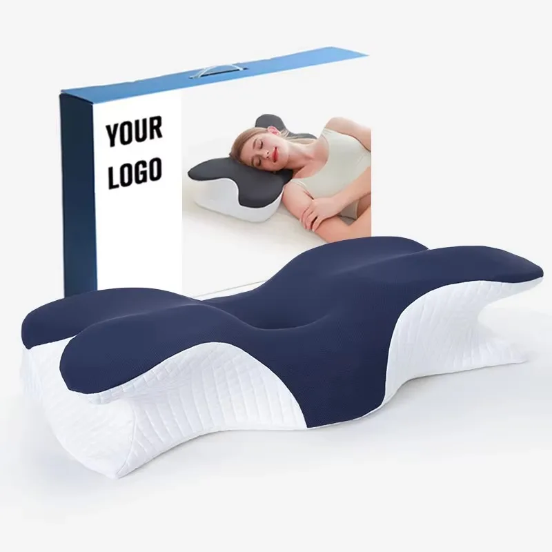 

Customized special-shaped spine orthopedic gray memory foam sleep cervical