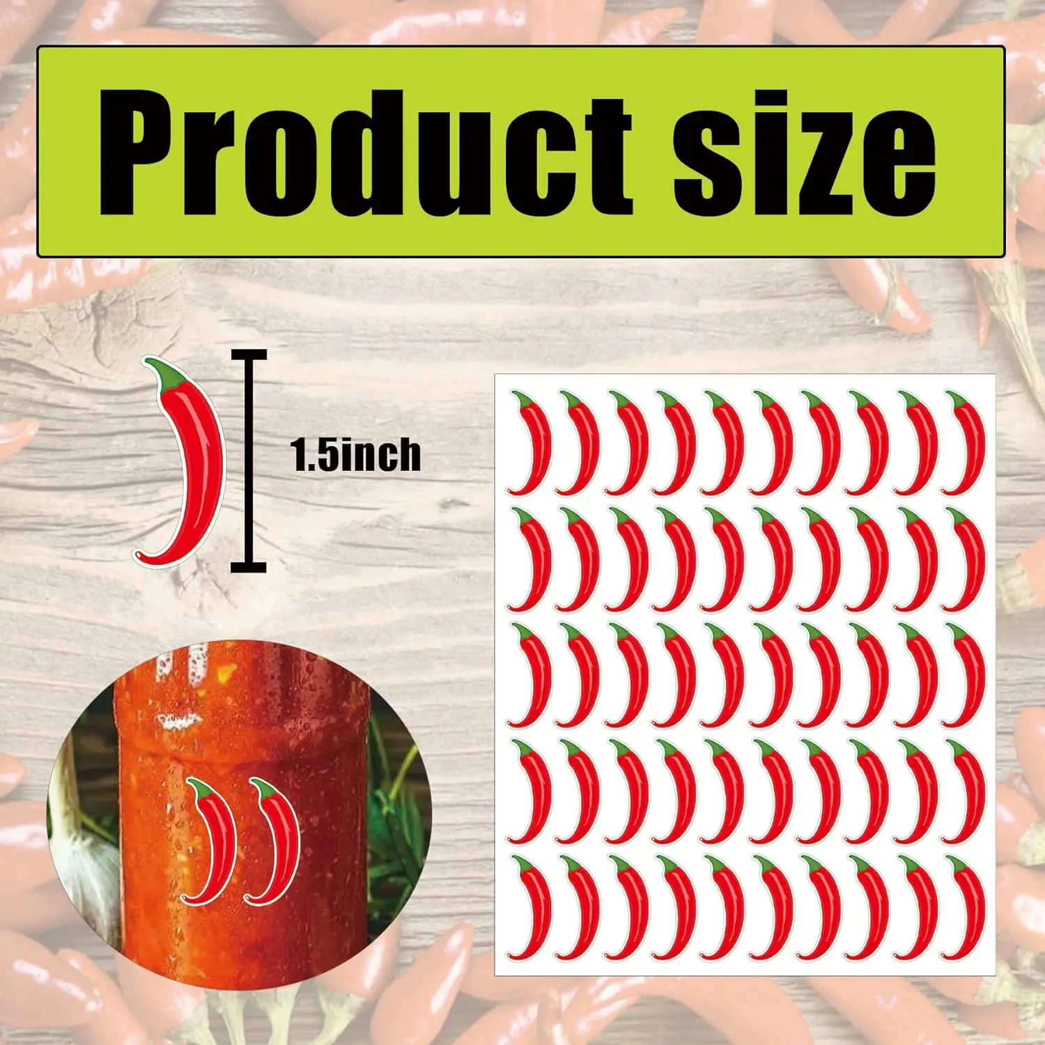 1/2 *1.5 Inch Red Chili Pepper Stickers Self Adhesive Spicy Level Indicator Labels Spicy Stickers Grocery Store Food Warning Spi