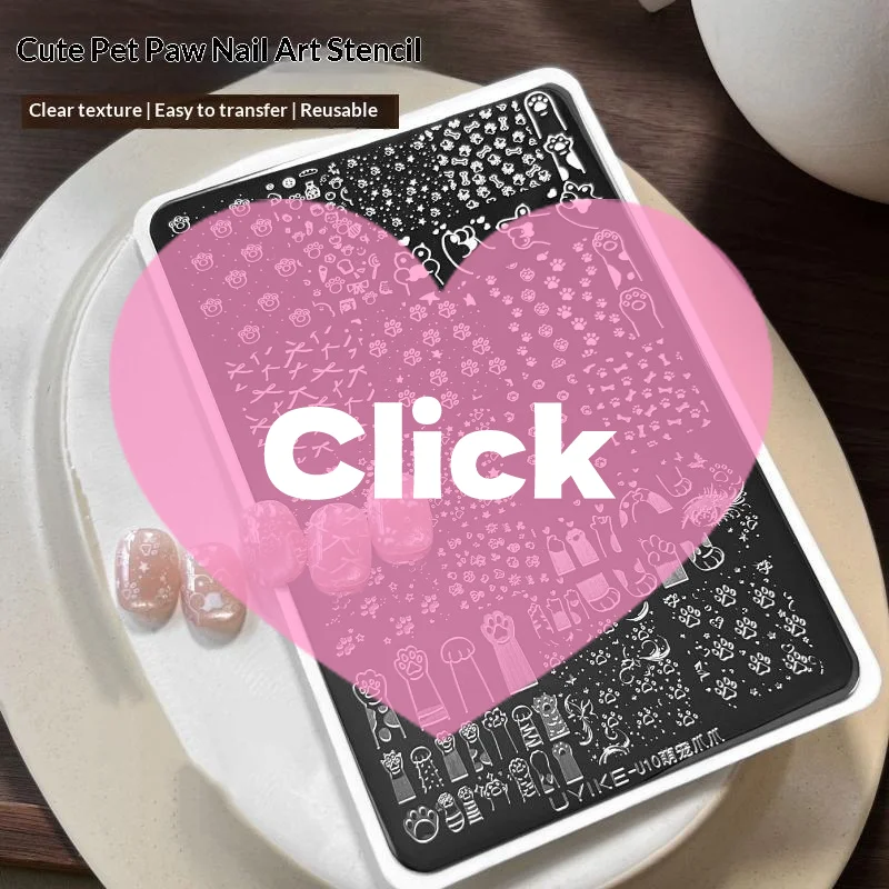 Nail Stamping Plates Multi-styles Moe Pet Claw Stainless Steel Stencil Nail Art Stamps Line Pattern Nail Design Template Stenci