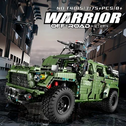 Military Warrior Off-Road Car Building Blocks 1:8 Model Idea Car Truck Assembly Bricks Educational Toy For Kids Holiday Gifts