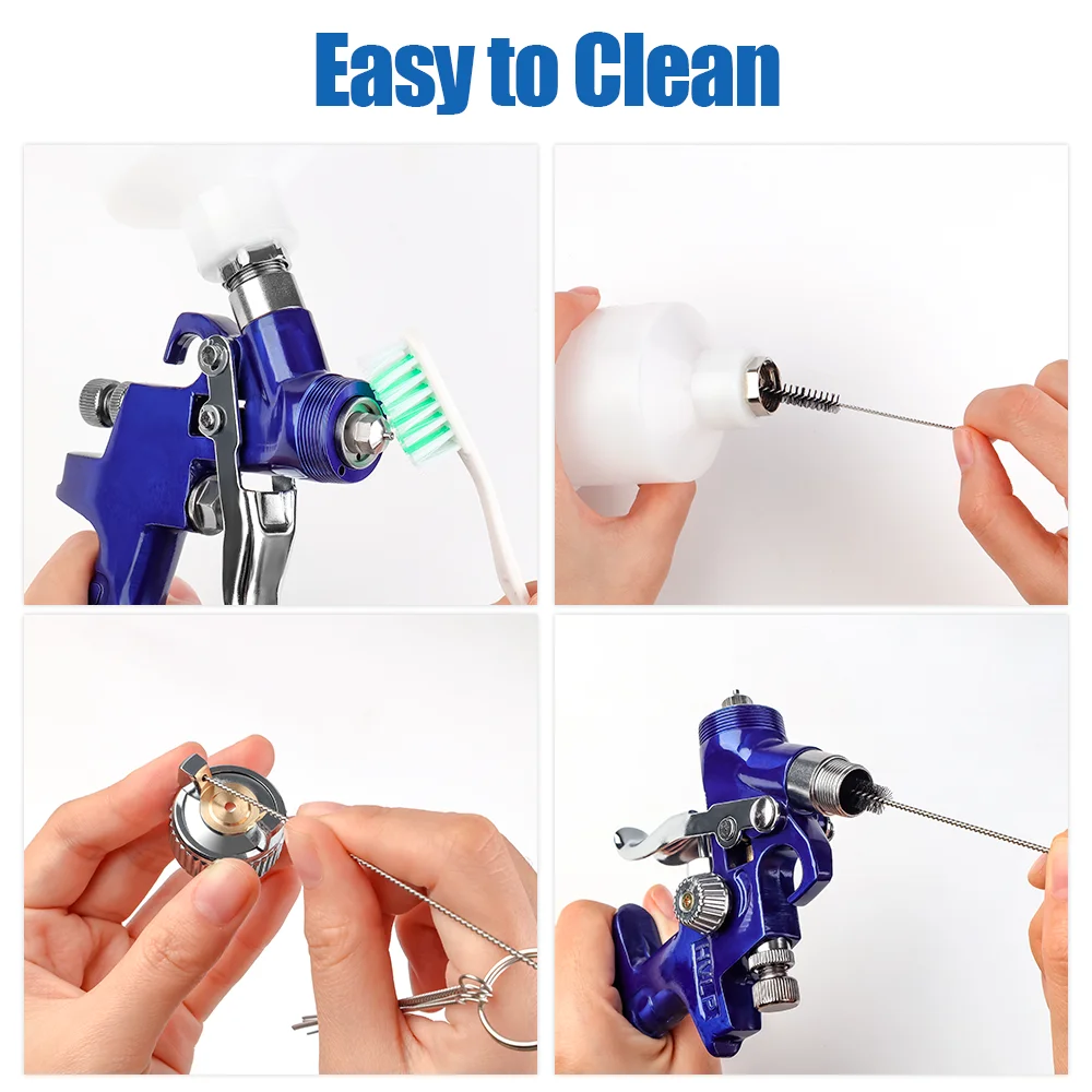 Pistolet à peinture HVLP 0,8 mm, pistolet à peinture pneumatique 125 ml, pulvérisateur de peinture domestique portable pour la peinture de voitures et de meubles, outil pneumatique professionnel