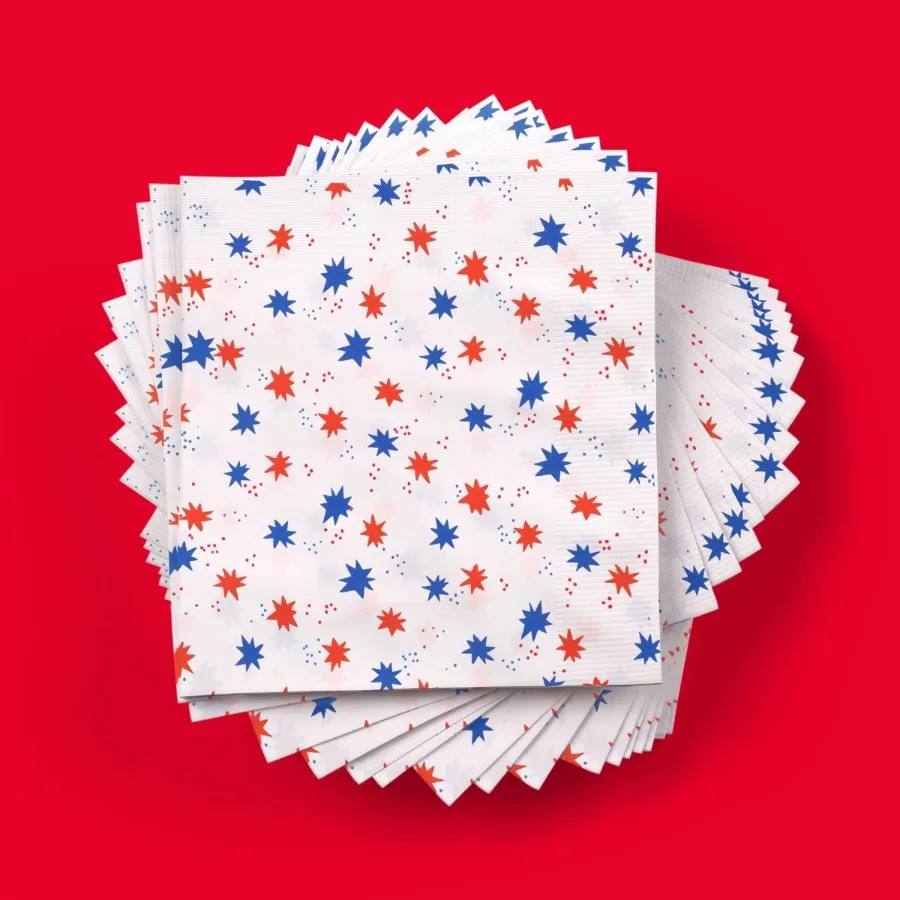 

Disposable Napkins - Red White Blue - 40ct -