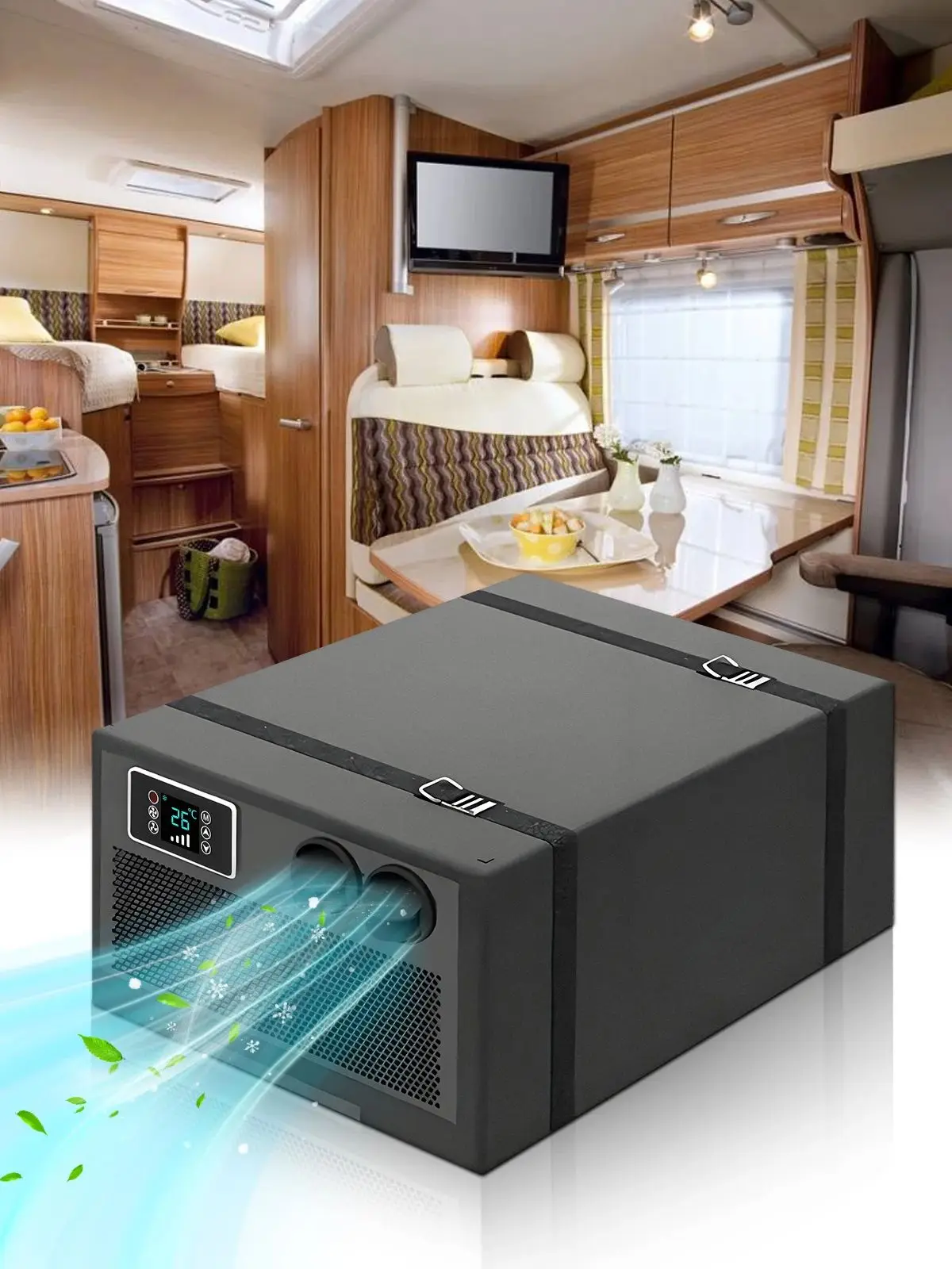 24V 10500BTU Hidden RV Air Conditioning Automotive Embedded Electric Air Conditioner New Energy Portable Air Conditioner  2000W
