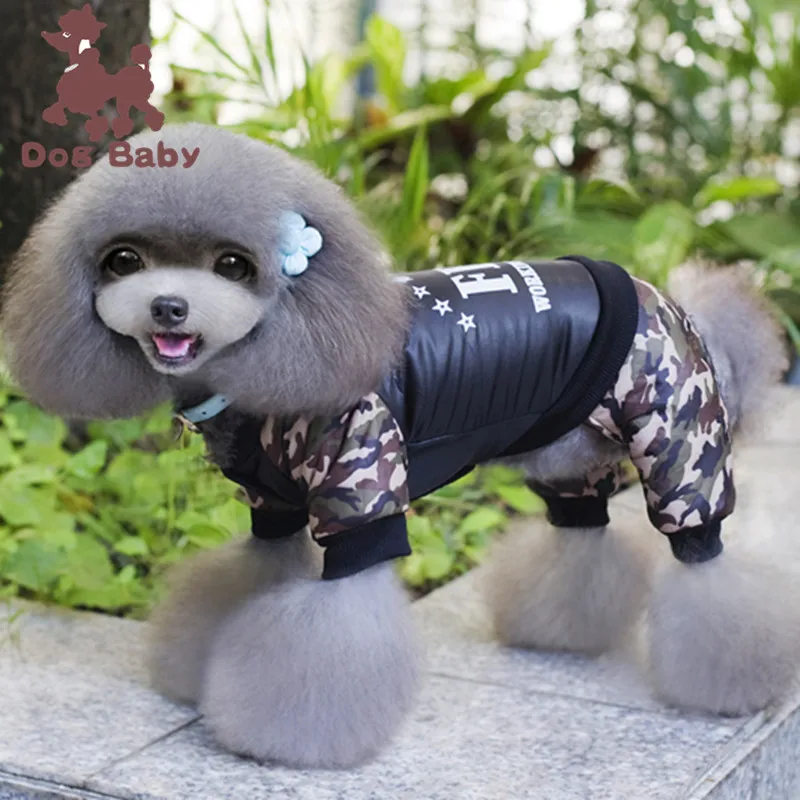 Dog Jacket Winter Warm Dog Clothes for Small Dogs Thicken Puppy Jumpsuit Camouflage FBI Big Dog Coat Pet Customes