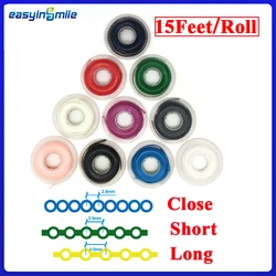 15Feet/Roll EASYINSMILE Dental Material for Ortho Power Chain Close/short//long Super Elastic Rubber Band Ultra Spool for Braces