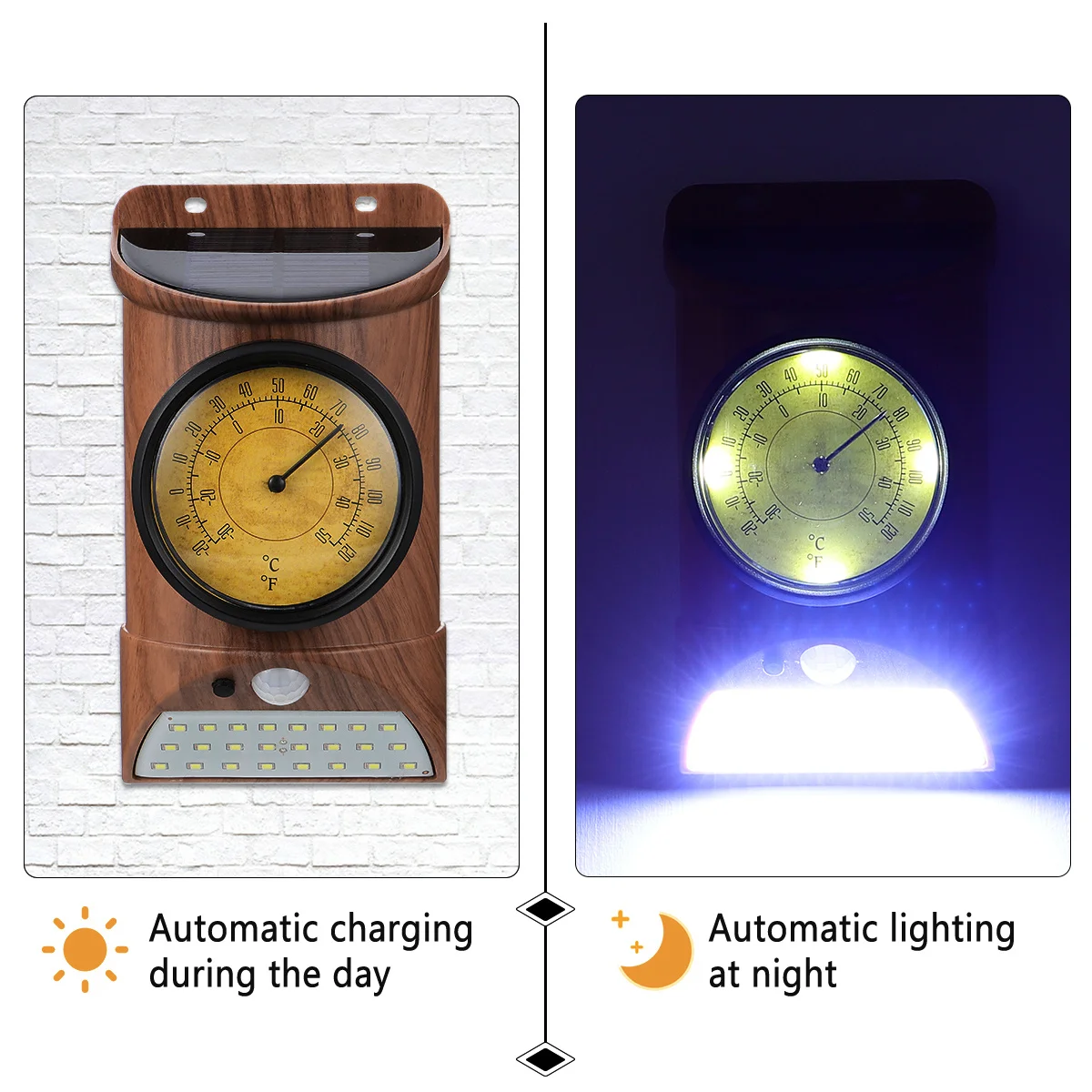 

Solar Infrared Sensor Wall Light Waterproof Outdoor Thermometer Type Lighting Tool High Efficiency Long Life Unique Gift