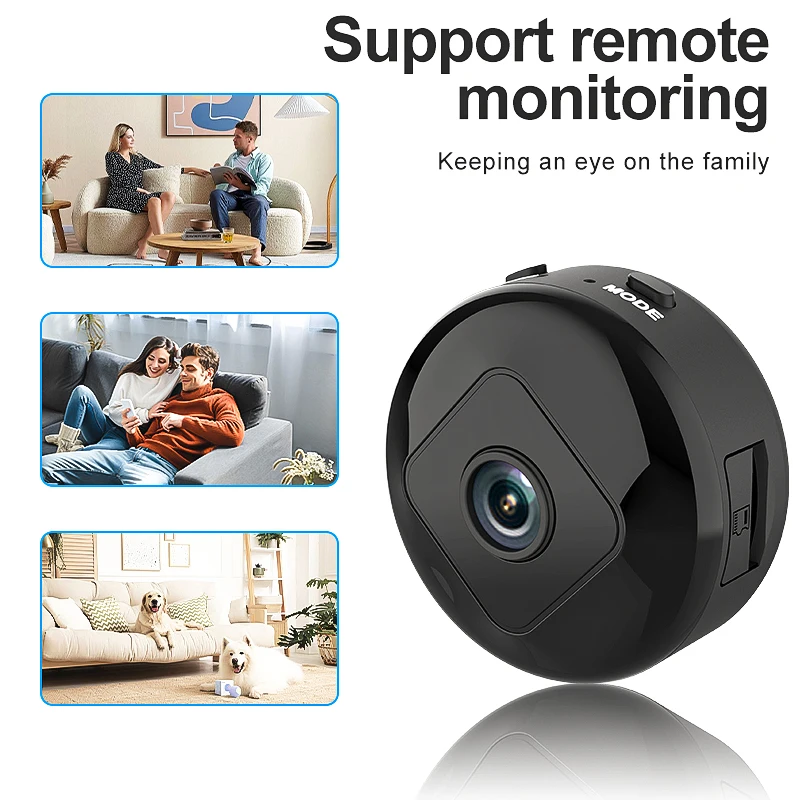 

Беспроводная мини-камера HD 1080P Беспроводная камера безопасности с ночным видением, удаленный мониторинг через приложение для домашнего мониторинга домашних животных