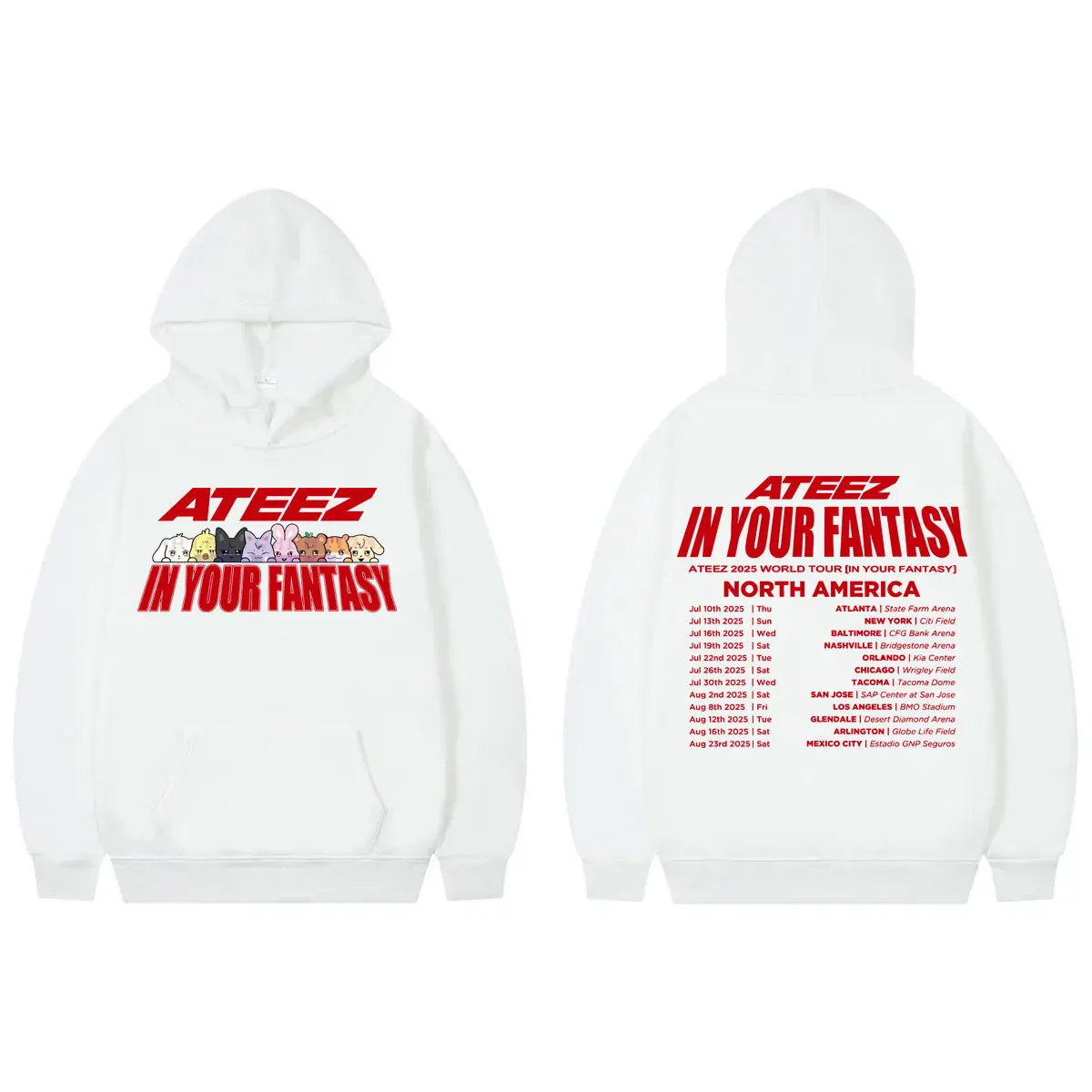 

ATEEZ 2025 World Tour in Your Fantasy Merch Hoodies Harajuku Kpop Hooded Sweatshirts Men Women Fashion Y2k Oversized Pullovers