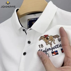 Men's Casual Fashion Polo Shirt Breathable and Comfortable Embroidered Top