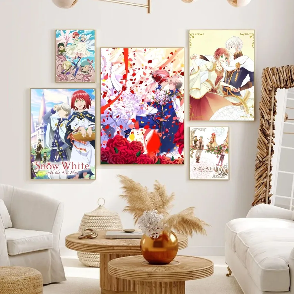 Snow White with the Red Hair Anime Posters Sticky Decoracion Painting Wall Art White Kraft Paper Wall Decor