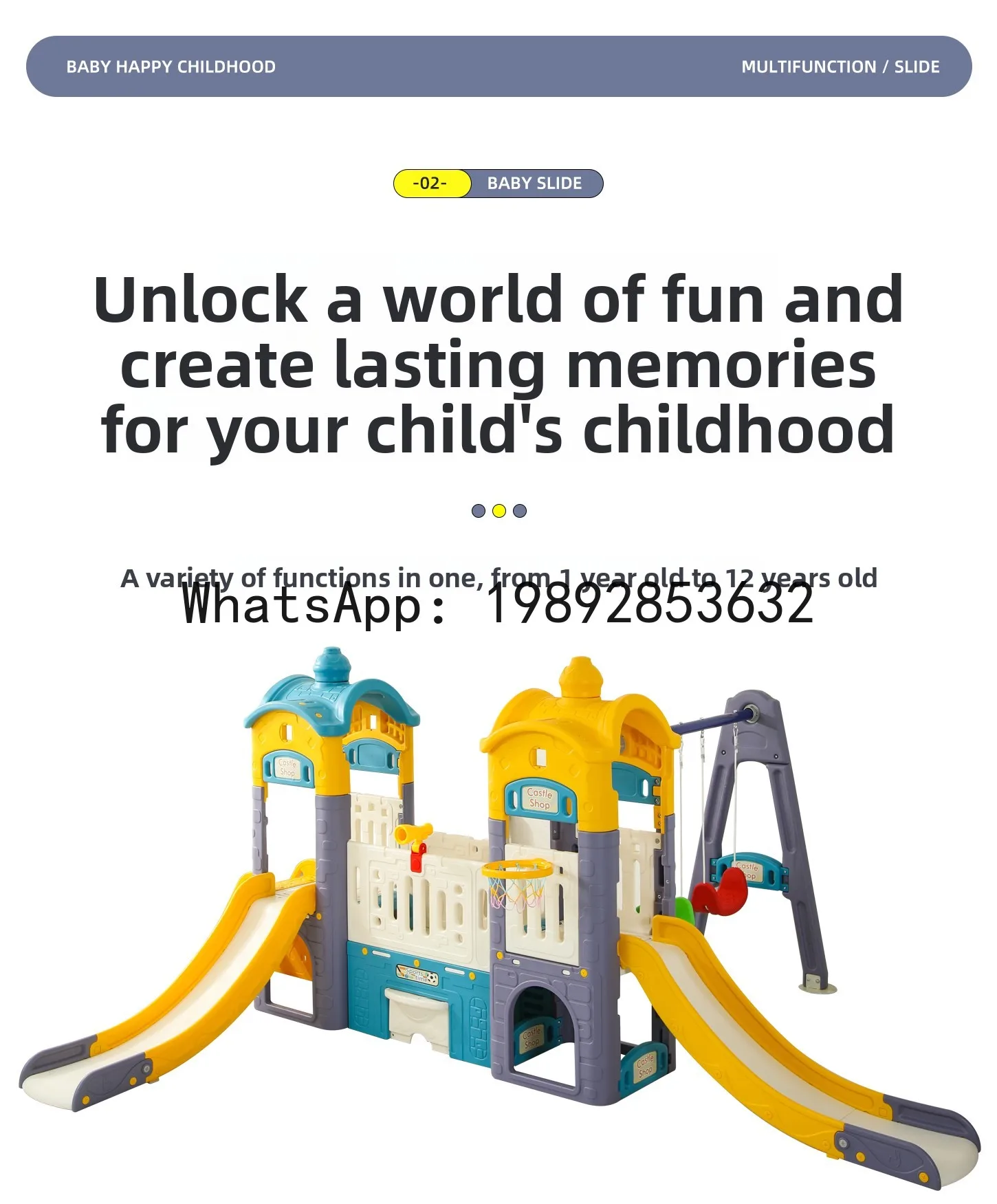 لعبة عائلية متأرجحة كبيرة الحجم لرياض الأطفال في الهواء الطلق #4