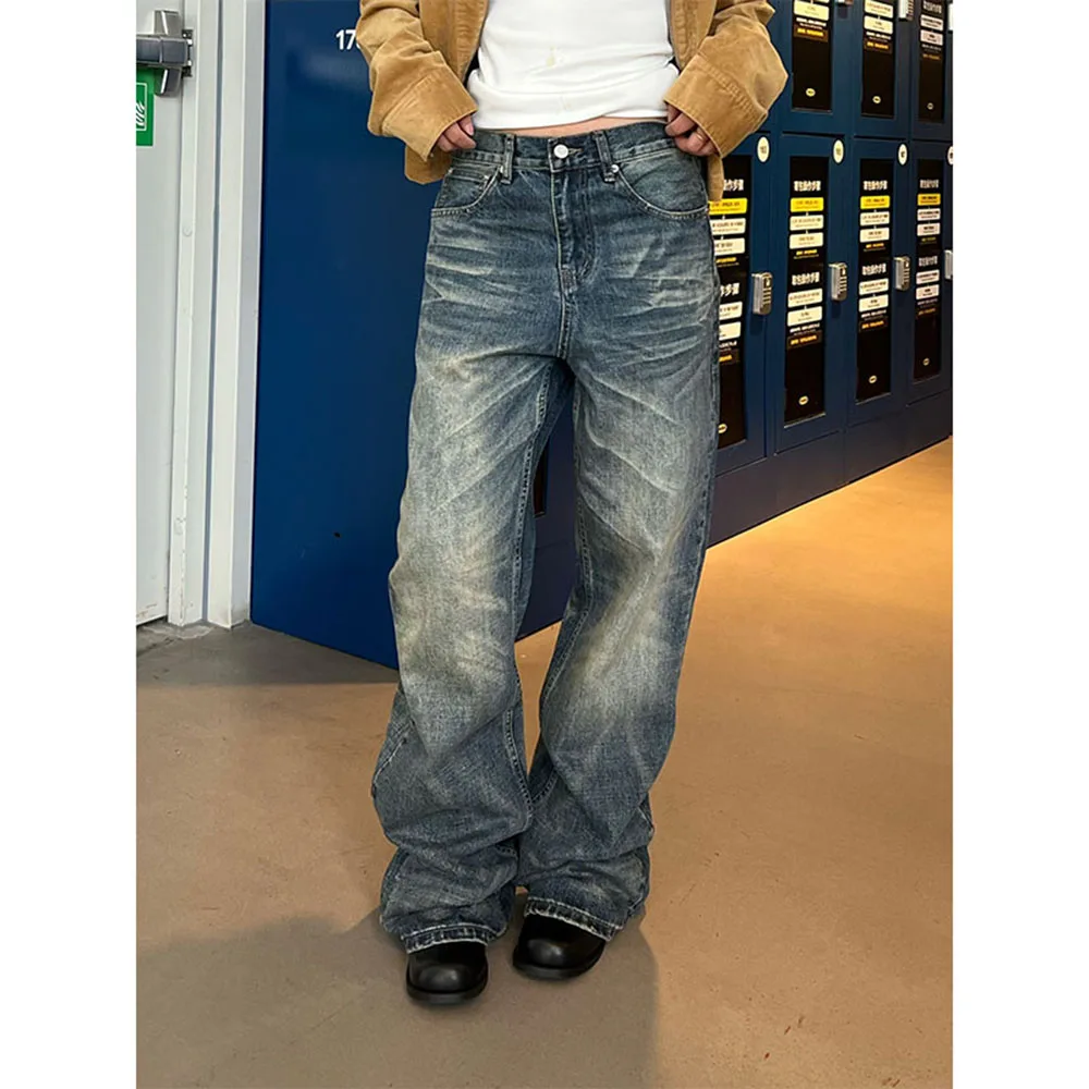 Trend Woman Jeans Retro Style Wide Leg Pants Casual 2026 Denim Woman Trousers High Waist Long Pants Solid Color Jeans