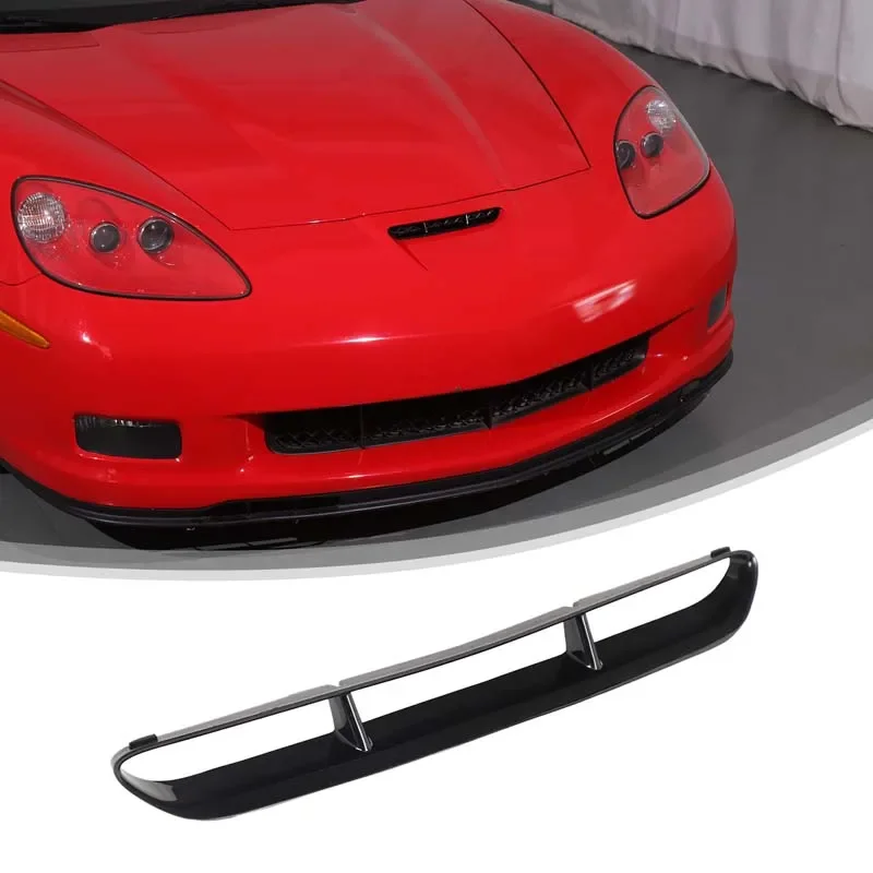 For Chevrolet Corvette C6 2005-2013 ABS black car cover front air intake decorative frame sticker Car accessories (Replacement)